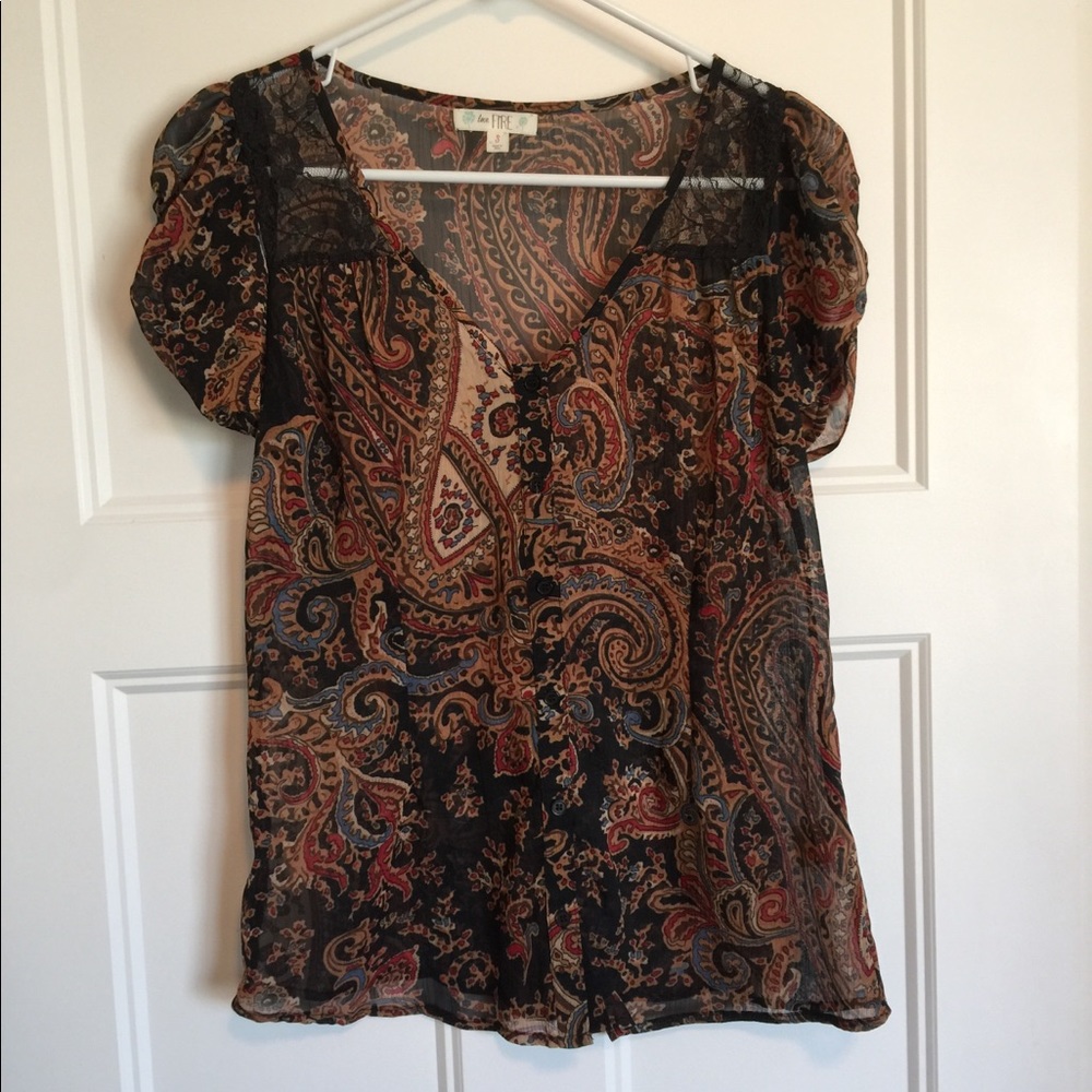 Multi colored flowy shirt